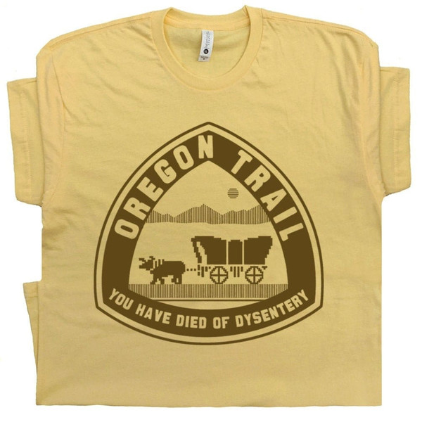 Oregon Trail T Shirt You Have Died of Dysentery T Shirt Funny Geek Shirts Retro Gaming Tee Cool Old School Gamer Vintage 80s Video Game - 1.jpg