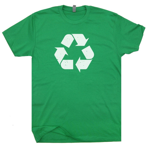 Recycle T Shirt Recycling Logo T Shirt Vintage Recycle Symbol Graphic Tee Mens Womens Retro Recycle Logo TShirt 80s Karma Kids Green - 2.jpg