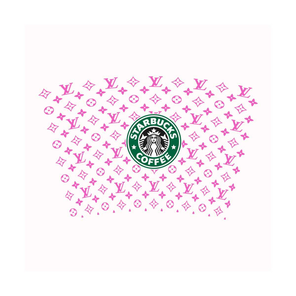 Pink louis vuitton starbucks cup 