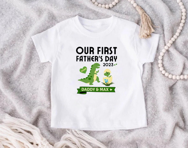 Our First Fathers Day Custom Shirt, Father and Baby Matching Shirt, Dinosaur Matching, New Dad Shirt, Father And Daughter, Father And Son - 4.jpg