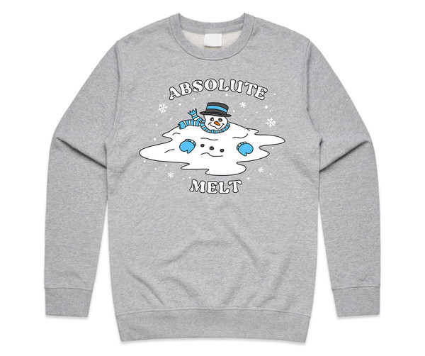 Absolute Melt Jumper Sweater Sweatshirt Christmas Funny Melting Snowman Snow Man Gift - 1.jpg