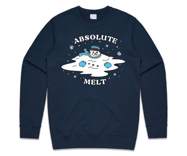 Absolute Melt Jumper Sweater Sweatshirt Christmas Funny Melting Snowman Snow Man Gift - 4.jpg