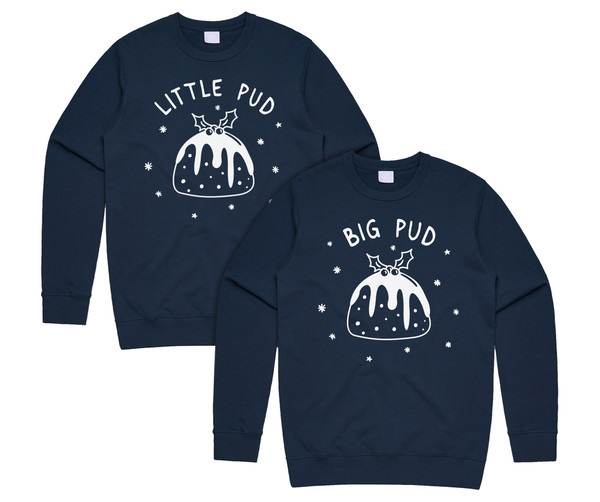 Big Pud Little Pud Matching Christmas Jumper Sweater Sweatshirt Set Xmas His & Hers Couple Gift - 1.jpg