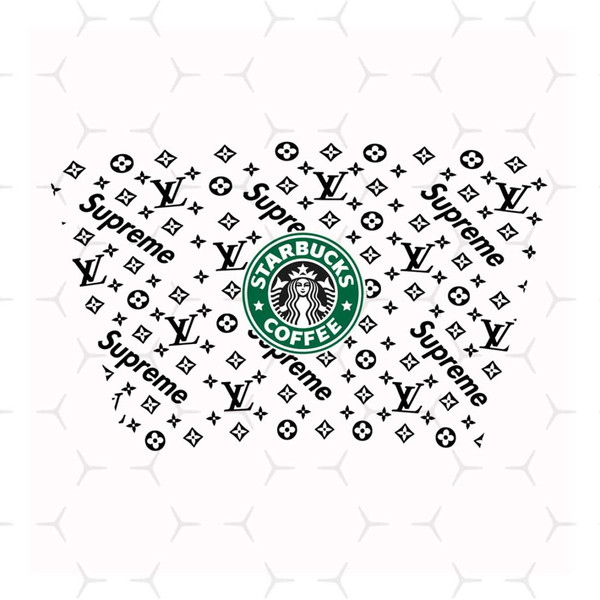 Louis Vuitton Supreme Starbucks Wrap Svg, Louis Vuitton Svg