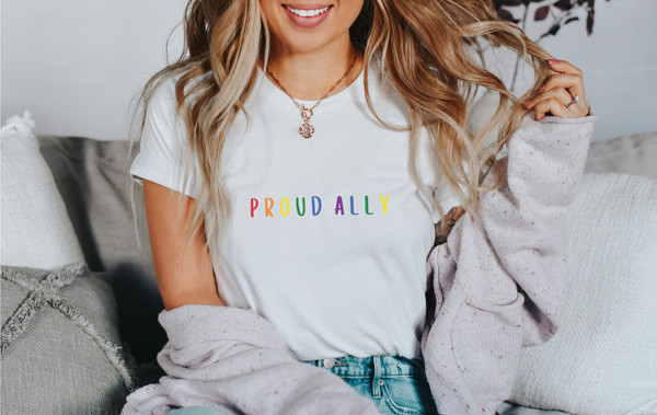 Proud Ally Shirt  Pride Ally Shirt, Gay Pride Shirt, LGBT Shirt, Lesbian Shirt, Queer Shirt, LGBT Ally Shirt, Bisexual Pride, Pride Shirt - 2.jpg