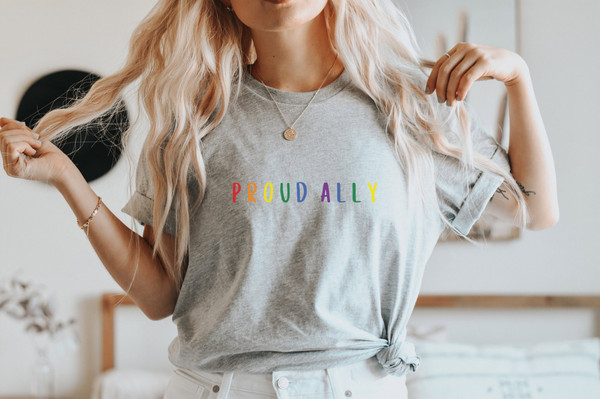 Proud Ally Shirt  Pride Ally Shirt, Gay Pride Shirt, LGBT Shirt, Lesbian Shirt, Queer Shirt, LGBT Ally Shirt, Bisexual Pride, Pride Shirt - 5.jpg