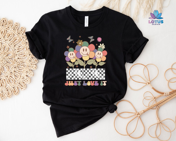 Just Love It T-Shirt,  Floral LGBT Tee, Equal Rights Tee, LGBT Pride Shirt, Lesbian Sweat, Gay Pride Tee, The Rainbow Flag, Cute Daisy Tee - 3.jpg