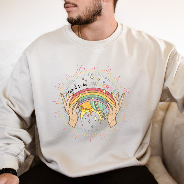 Give It To The Universe, Celestial Gay Shirt, Mystical Lesbian Shirt, Rainbow Color Pride Shirt, Gay Universe Tee, Gift For Gay, Pride Month - 1.jpg