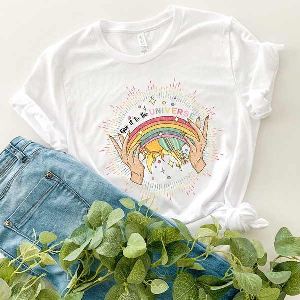 Give It To The Universe, Celestial Gay Shirt, Mystical Lesbian Shirt, Rainbow Color Pride Shirt, Gay Universe Tee, Gift For Gay, Pride Month - 2.jpg