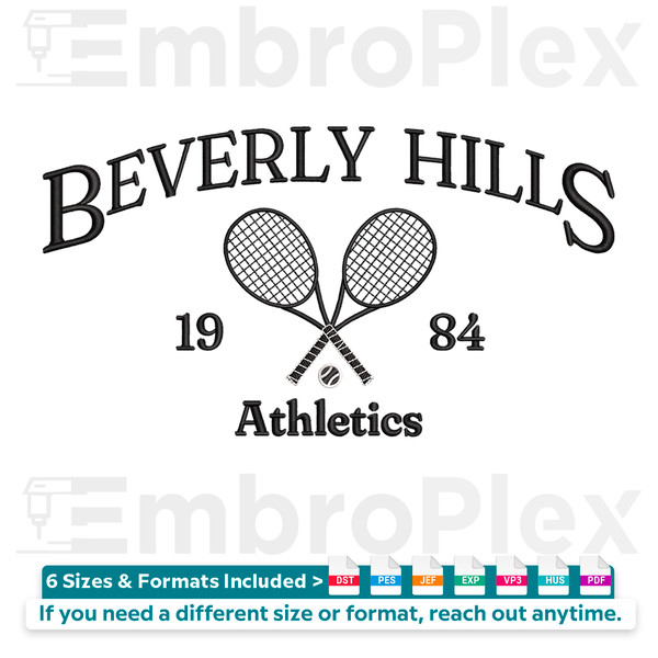 Beverly Hills Athletics Embroidery Design File main image - This embroidery designs files featuring Beverly Hills Athletics from cities and countries. Digital d