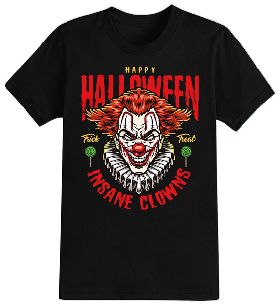 Insane Clowns Halloween T-Shirt For Men, Women & Kids 100% Cotton Black Shirt, Funny Scary T-Shirts - 1.jpg