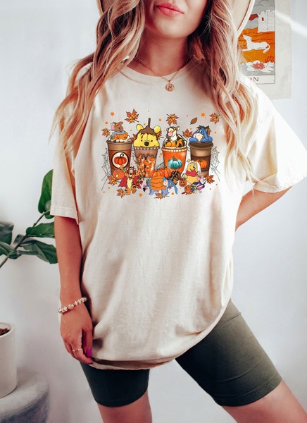 Vintage Winnie The Pooh Halloween Shirt, Pooh Pumpkin Spice Latte Shirt, Disney Halloween Coffee, Pooh And Friends Halloween Shirt - 1.jpg