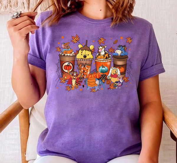 Vintage Winnie The Pooh Halloween Shirt, Pooh Pumpkin Spice Latte Shirt, Disney Halloween Coffee, Pooh And Friends Halloween Shirt - 3.jpg