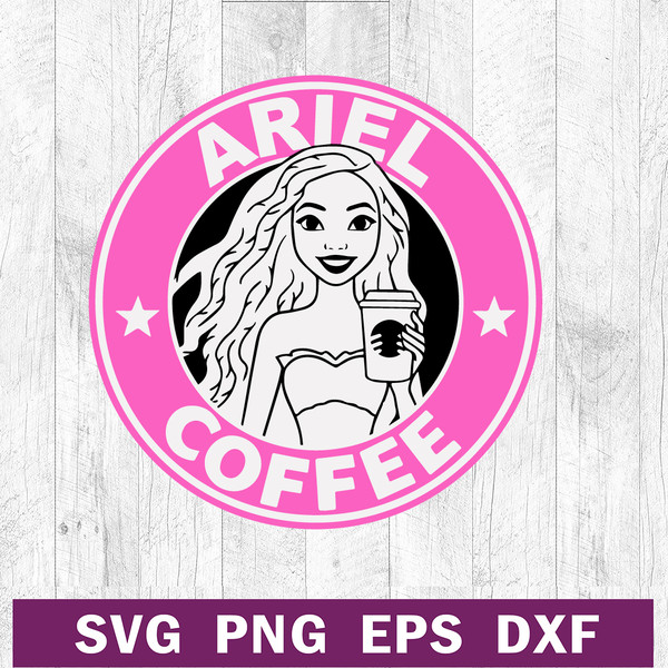 Ariel disney princess starbucks coffee SVG.jpg