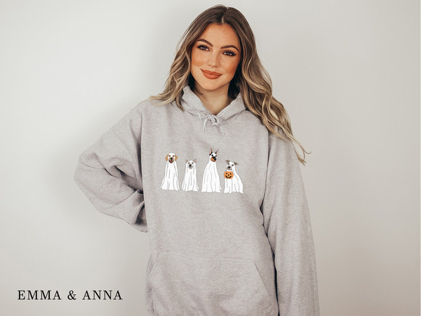 Halloween Hoodie, Ghost Dogs Hoodie, Halloween Pullover, Halloween Sweater, Fall Sweatshirt, Dog Sweatshirt, Ghost Hoodie, Fall Hoodie - 2.jpg