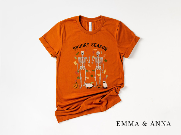Halloween Shirt, Spooky Season Shirt, Halloween T-Shirt, Skeleton Shirt, Fall Shirts, Halloween Crewneck, Halloween Clothing, Ghost Shirt - 3.jpg