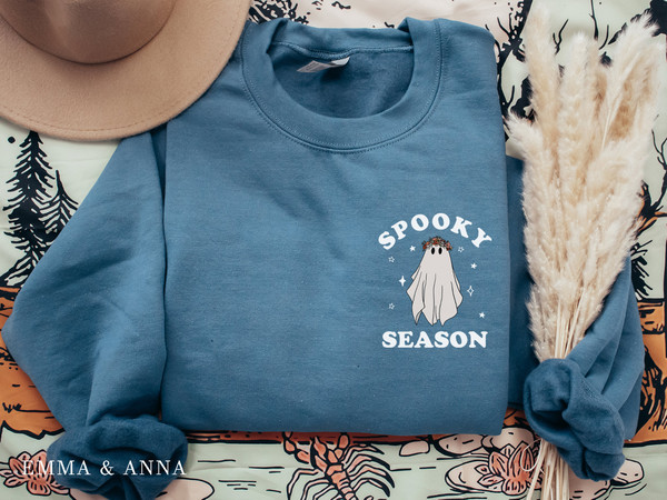 Spooky Season Sweatshirt, Halloween Sweatshirt, Halloween Sweater, Floral Ghost Shirt, Retro Halloween, Fall Sweatshirt, Halloween Crewneck - 4.jpg