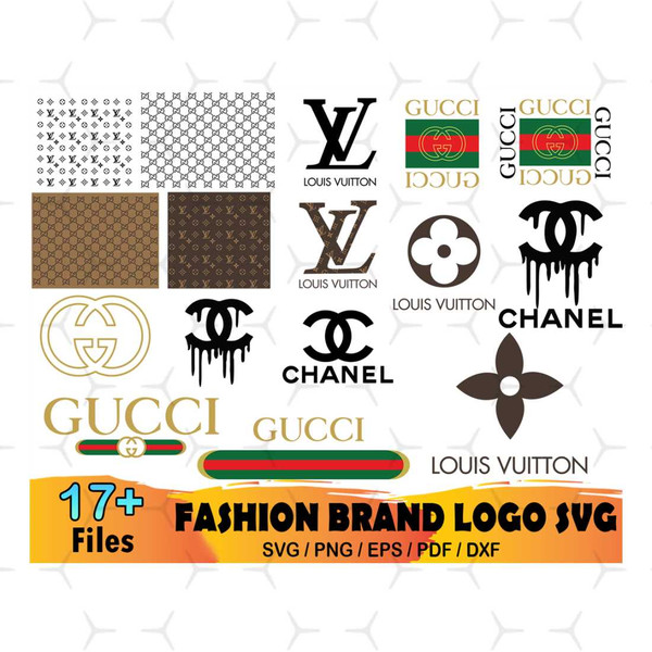 Gucci Chanel Louis Vuitton Logo Bundle Svg, Brand Svg - Inspire Uplift