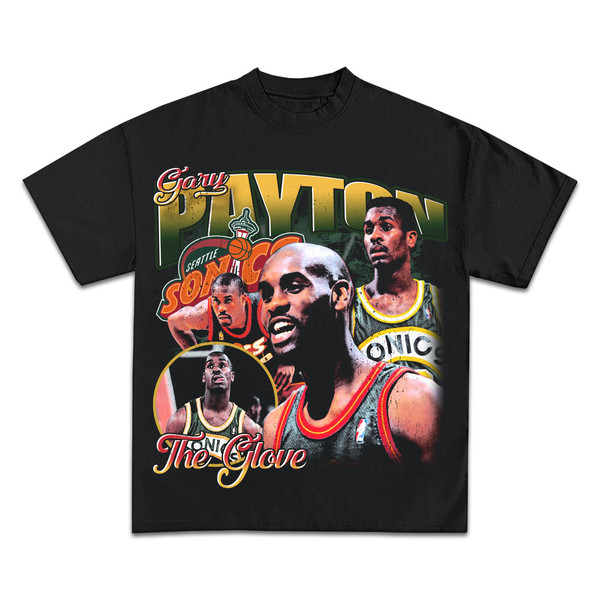 GARY PAYTON T-SHIRT  Seattle Supersonics Vintage 90s Style Rap Tee  Rare Hip Hop Basketball Legend The Glove Sonics Graphic  - 1.jpg