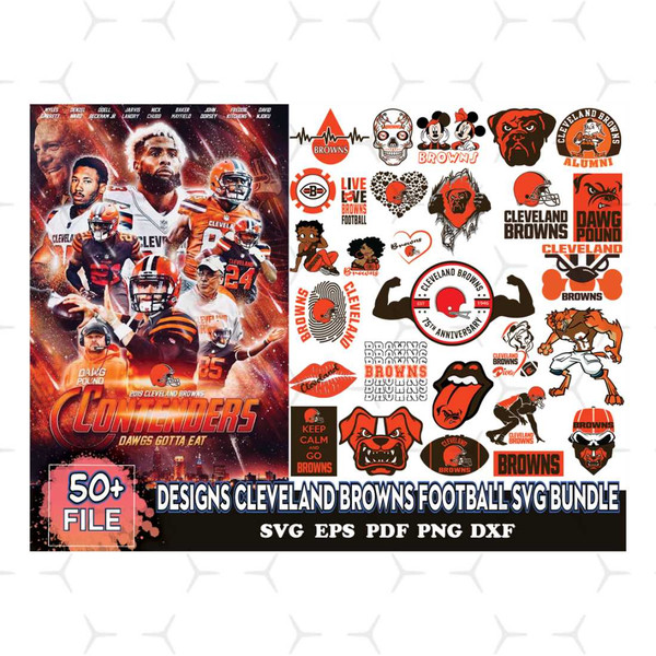 65 Designs Cleveland Browns Football Svg Bundle, Love Browns - Inspire  Uplift