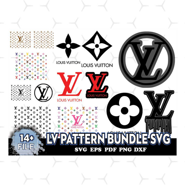 LV Logo Pattern Svg, Bundle Logo Svg, LV Pattern Svg, LV Log - Inspire  Uplift