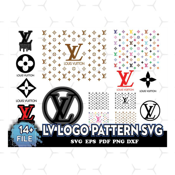 LV Logo Pattern Svg, Bundle Logo Svg, LV Pattern Svg, LV Log - Inspire  Uplift