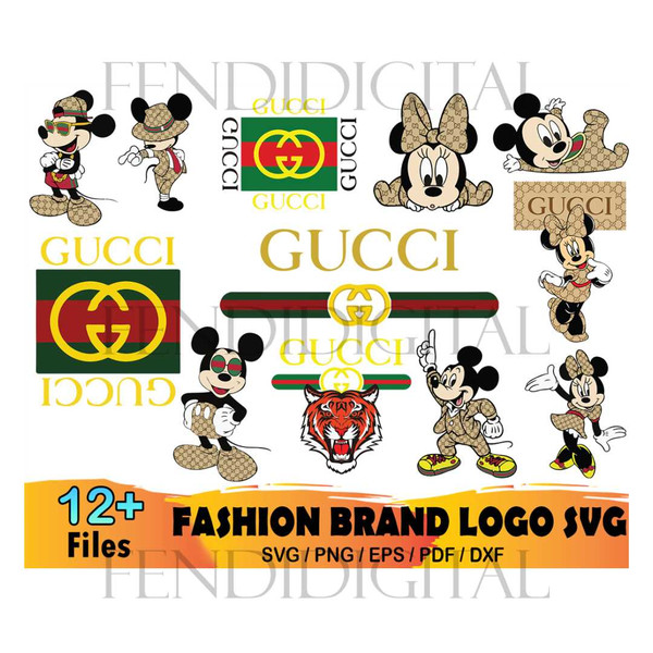 Gucci Brand Logo SVG Bundle, Gucci And Mickey SVG, Gucci Drip SVG, Gucci  Butterfly SVG, PNG, DXF, EPS