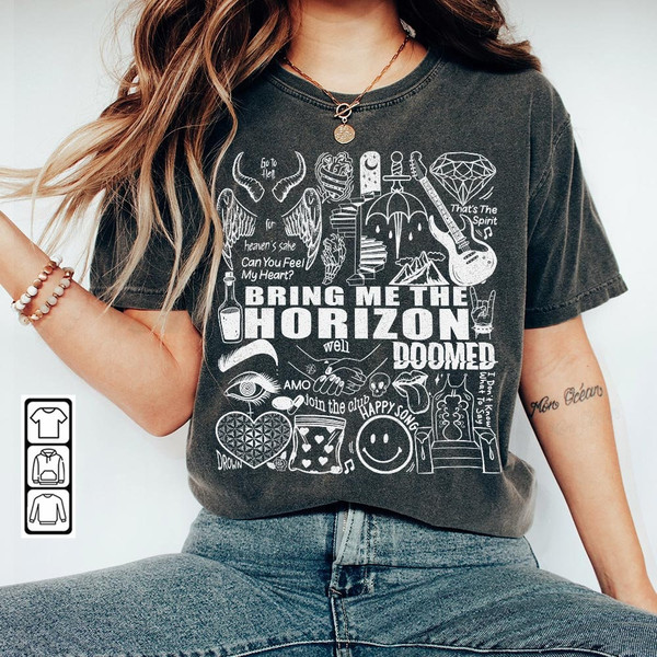 Bring Me The Horizon Doodle Art Shirt, Vintage Bring Me The - Inspire Uplift