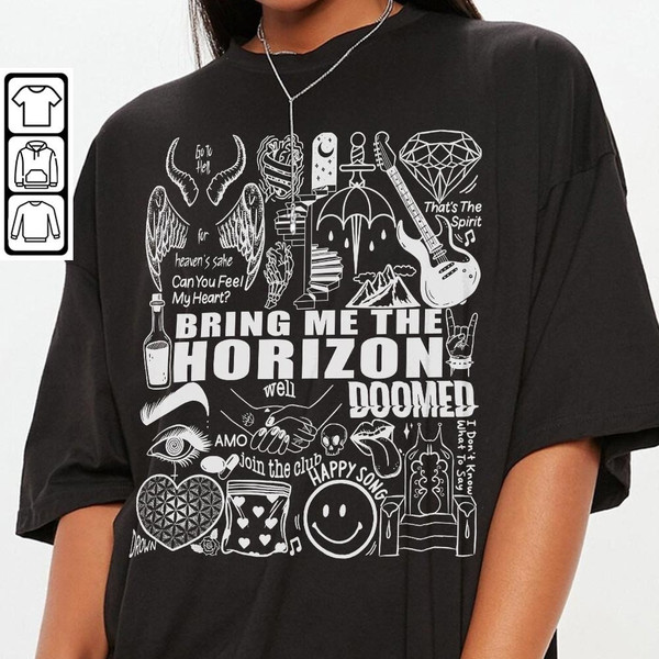 Bring Me The Horizon Doodle Art Shirt, Vintage Bring Me The - Inspire Uplift