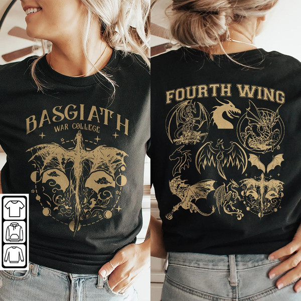Fourth Wing Dragon Rider Doodle Art Shirt, 2 Side Retro Fourth Wing Dragon Rider Book Art Sweatshirt Tattoo DA86DT White 5XL Tshirt | Extreme Joy