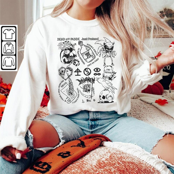 Bad Omens Doodle Art Shirt, Retro Bad Omens Album Lyric Art - Inspire Uplift