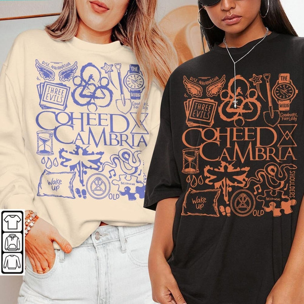 Coheed and Cambria Doodle Art Shirt, Vintage Coheed and Cambria Lyrics Tattoo Design Art Tour Concert 2023 V1 DA3105DT - 1.jpg