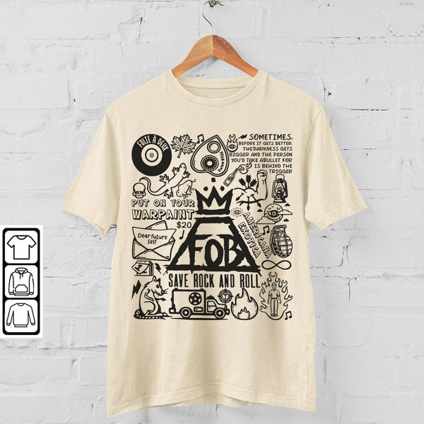 Fall Out Boy Doodle Art Shirt, Vintage Fall Out Boy Lyric Merch Tee Sweatshirt Hoodie, Retro Fall Out Boy Tattoo Tour 2023 DA0605DT - 4.jpg