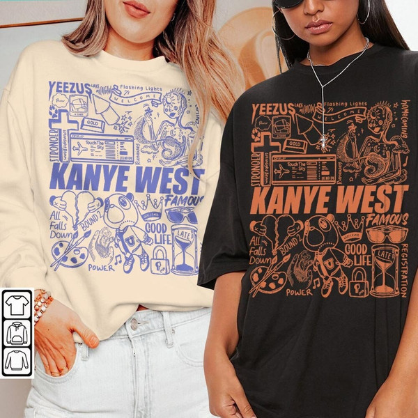 Kanye West Doodle Art Shirt, Vintage Merch Jesus Is King Lyrics Song Sweatshirt Hoodie, Retro Kanye Yeezy Rap Tour DA1205DT - 1.jpg