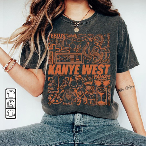 Kanye West Doodle Art Shirt, Vintage Merch Jesus Is King Lyrics Song Sweatshirt Hoodie, Retro Kanye Yeezy Rap Tour DA1205DT - 2.jpg