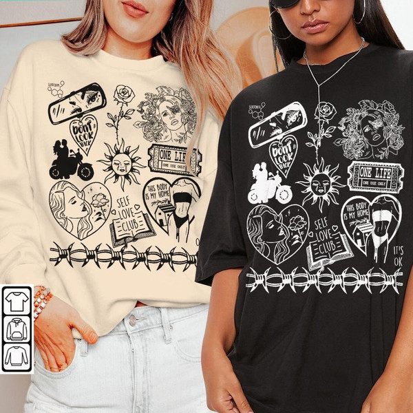 Lana Del Rey Doodle Art Shirt, Vintage Lana Del Rey Merch Lyrics Sweatshirt Hoodie, Retro Lana Del Rey Tattoo Tour DA1805DT - 2.jpg