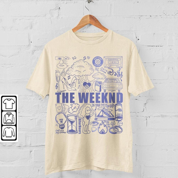 The Weeknd Doodle Art Shirt, Vintage Merch Weeknd Album Lyrics