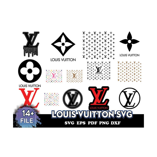 LV Louis Vuitton round logo machine embroidery design file