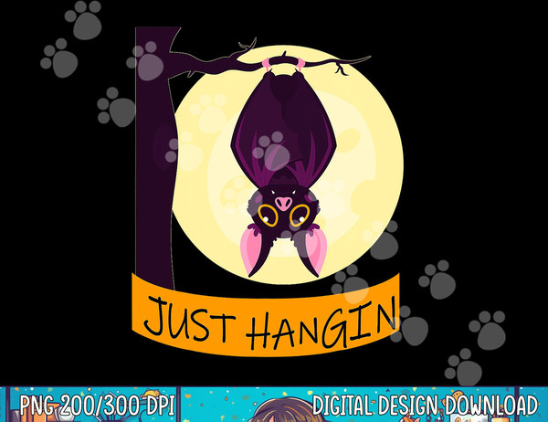 Bat Just hangin  Halloween png, sublimation copy.jpg