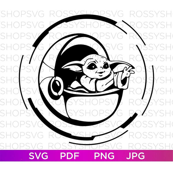 Baby Yoda SVG Ears Clipart Silhouette , Vector file , Star s - Inspire ...