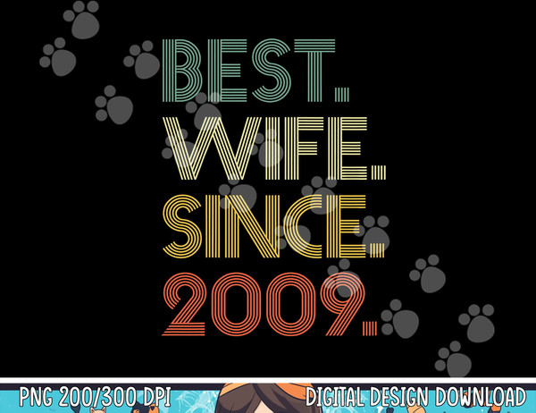 14th 14 Years Wedding Anniversary Best Wife Since 2009 png, sublimation copy.jpg