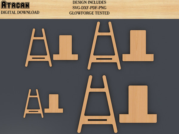 Laser Cut EASEL Stand Svg / Easy to Use Glowforge Files and Laser Cut Files  / 4 Sizes and Thickness / 363 -  Sweden