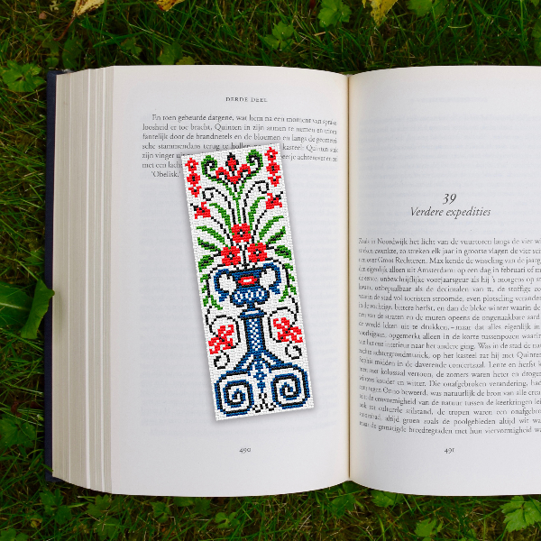 vintage embroidery pattern bookmark