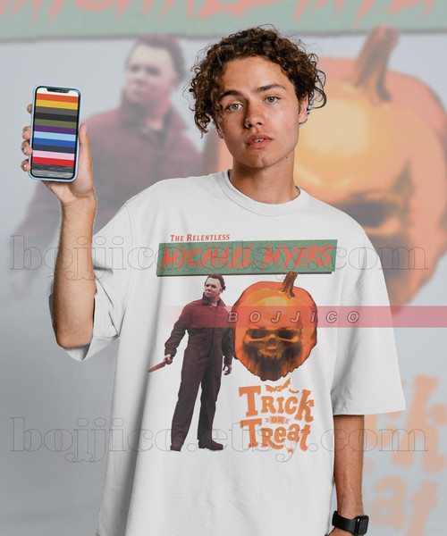 MICHAEL MYERS The Relentless Trick or Treat Shirt  Michael Myers Homage Tshirt  Jason Voorhees T-Shirt Friday the 13th Horror, Stranger - 2.jpg