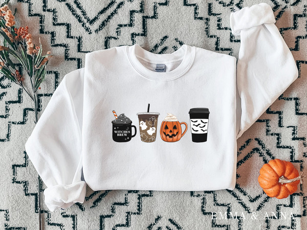 Halloween Sweatshirt, Fall Coffee Sweatshirt, Halloween Coffee Sweatshirt, Halloween Sweater, Halloween Crewneck, Pumpkin Spice Shirt - 3.jpg