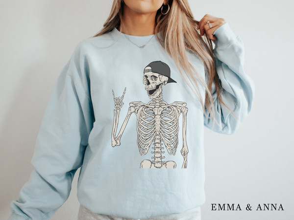 Halloween Sweatshirt, Stay Spooky Sweatshirt, Skeleton Sweatshirt, Halloween Crewneck, Fall Sweatshirt, Funny Skeleton Shirt, Spooky Season - 2.jpg