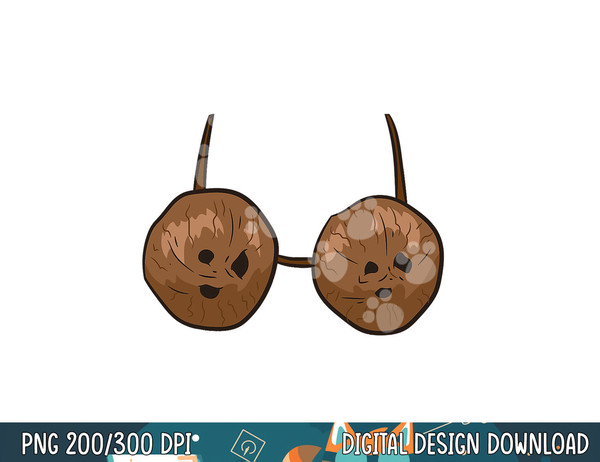 Coconut Summer Coconuts Bra Funny Coconut png, sublimation c