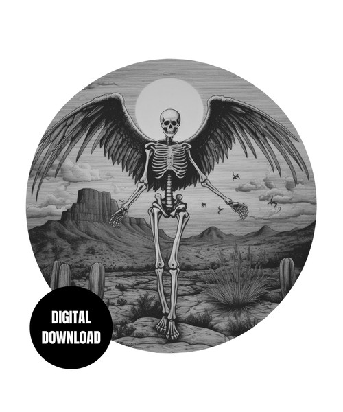 skull with angel wings png