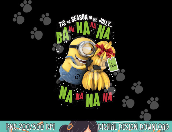 Despicable Me Minion Banana Present Christmas Short Sleeve  png,sublimation copy.jpg