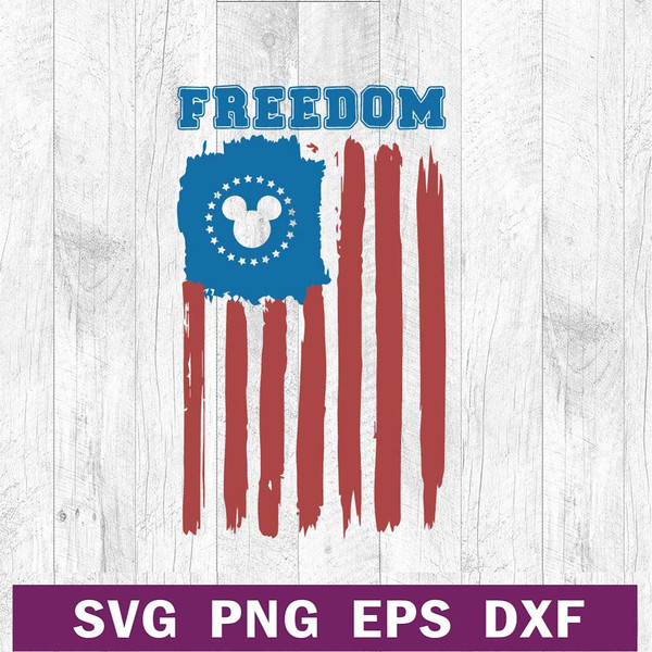 Freedom mickey american flag SVG